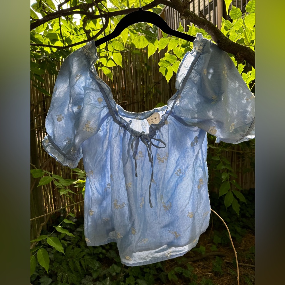 Sezane boho peasant blouse